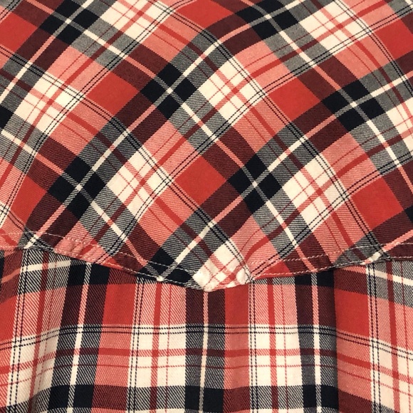 Torrid Plaid Camp Shirt Womens Plus SZ 2X Button Down Red Blue Classic Americana - Picture 6 of 11